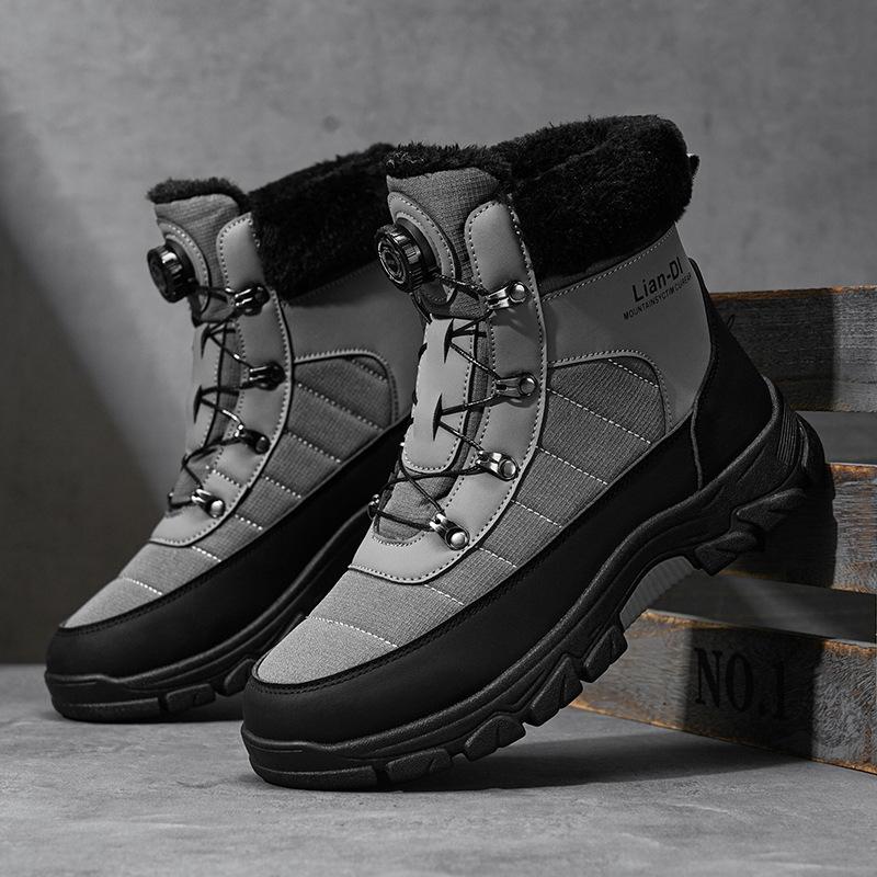 Northeast cold-resistant winter high-top snow boots piled and thickened warm cotton shoes thick-soled casual large-size short boots