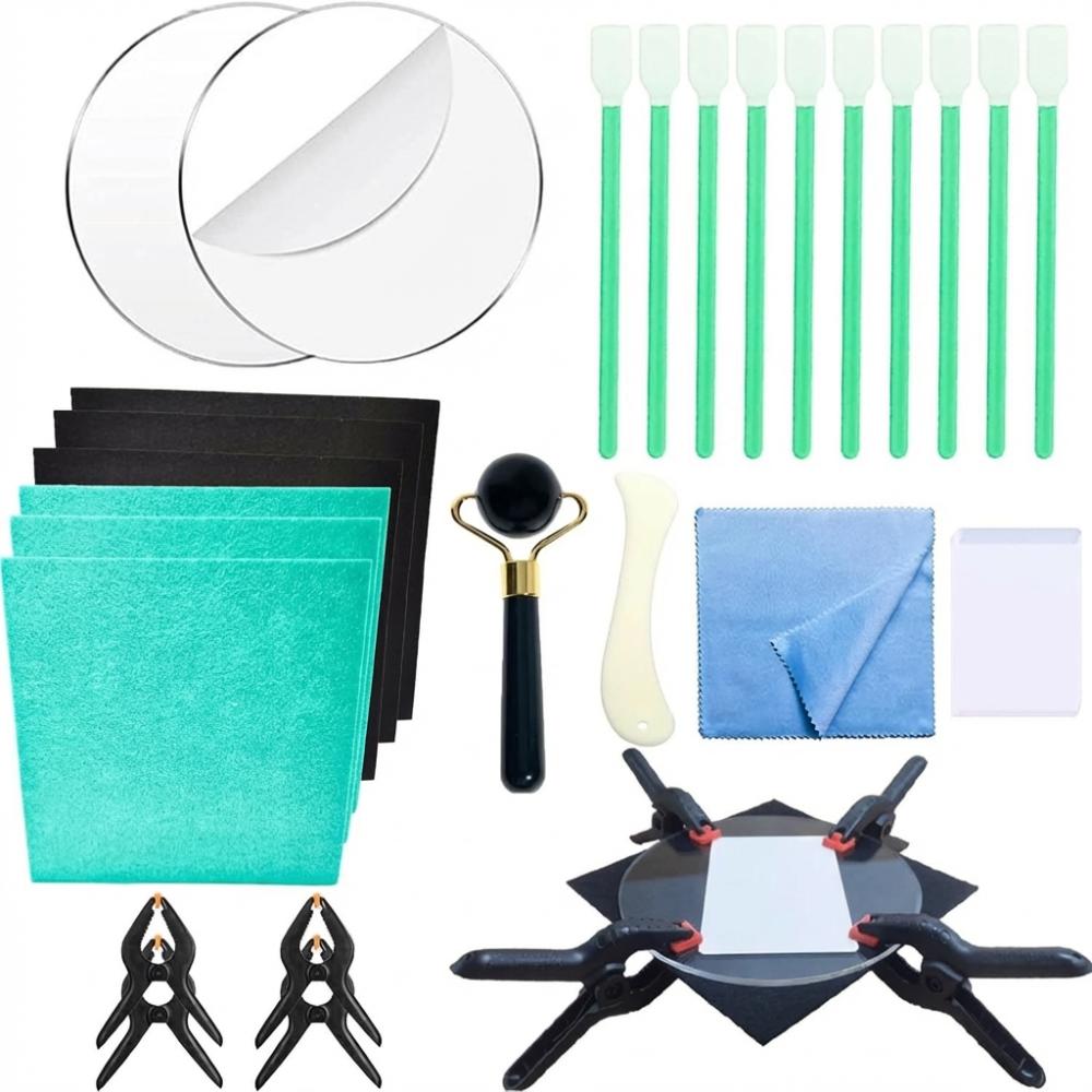 

28pcs Precision Support Card Flattening Kit Accessory Kit Portable Card Care Tool Clear Acrylic Rounds прозорий