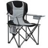 Folding Camping Chair with Adjustable Armrests, Cup Holders, Side Pockets and Cooler Bag, Black