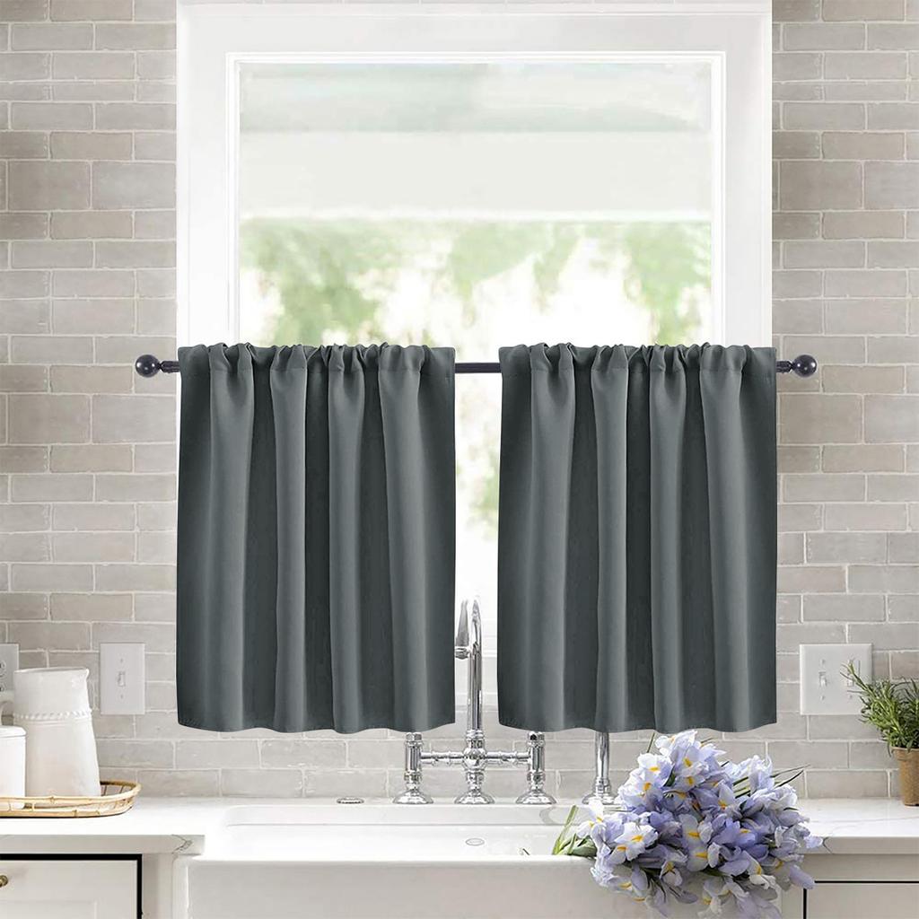 1 Place Bohemian-Style Thickened Short Curtain Rod PocketThermal Insulated Room Darkening Curtains Form Living Room, Bedroom, Study, Car, Kitchen