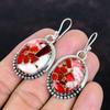 Kingman Red Mohave Copper Turquoise Earring Gemstone Dangle Earrings Handmade Boho Jewelry 925 Sterling Silver Earring Wedding Gifts for Her