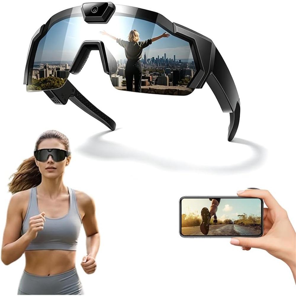 4k HD Baseball Sunglasses with Camera, Smart Camera Glasses, Video Recording Sunglasses for Action Sports with 32GB