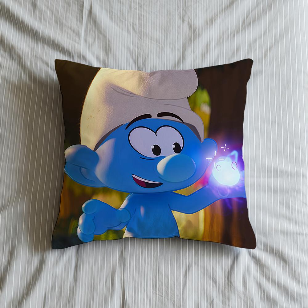 Cushion 2025 Cover Soft Case Cartoon Sofa Living Room Home Movie Comfortable Office Decor S-SmurffS-ES Protective Pillow