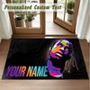 Crystal Velvet Square Rug Custom NameTravis Scott Pattern Non Slip Home Floor Decor Rug