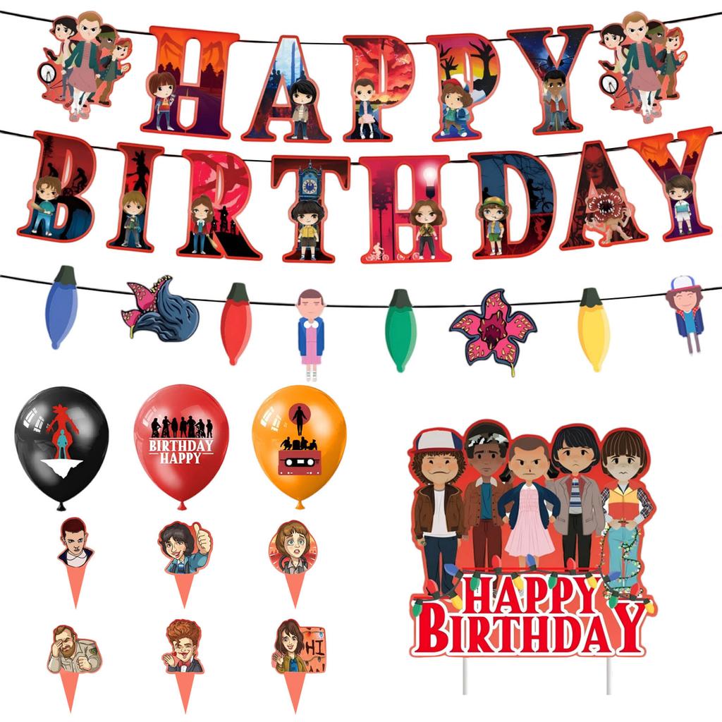 Banner Decoração Festa Temática de Aniversário Bandeirola Bandeira de Bolo - Conjunto