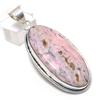 Natural Rhodochrosite Gemstone 925 Sterling Silver Jewelry Pendant 2.48" E2t66