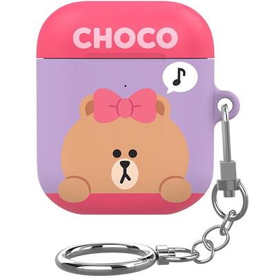 IColors Line Friends Ppaekkom λεπτή θήκη συμβατή με AirPods 1 2, σοκολάτα