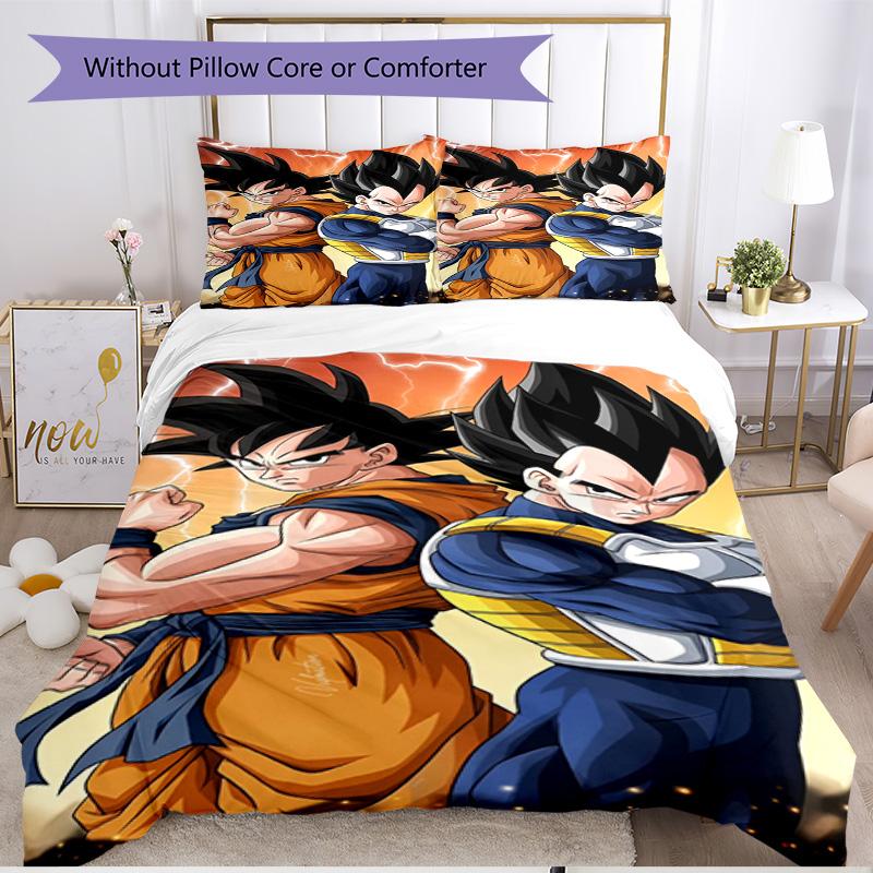 3pcs Duvet Cover Set (1*Duvet Cover + 2*Pillowcase, Without Core), DRAGON BALL Print Soft All‑Season Bedding Set, Home Bedroom Decor Gift
