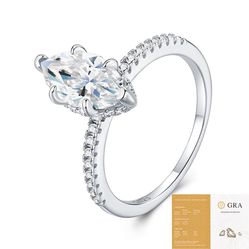 Womens Stackable Rings Irregular Moissanite Fashion OL Jewelry Non-Fading Fine Craft