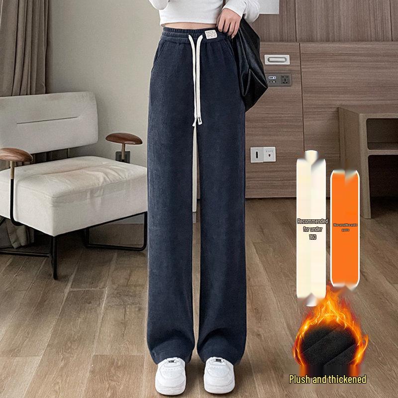 

Женские флисовые брюки с широкими штанинами - Свободный повседневный крой для осени/зимы XL for 110-125 lbs