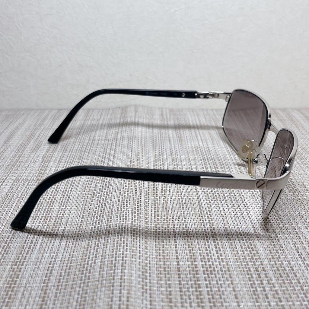 Used [Good Condition/with Case] Cartier Sunglasses Silver Side Logo