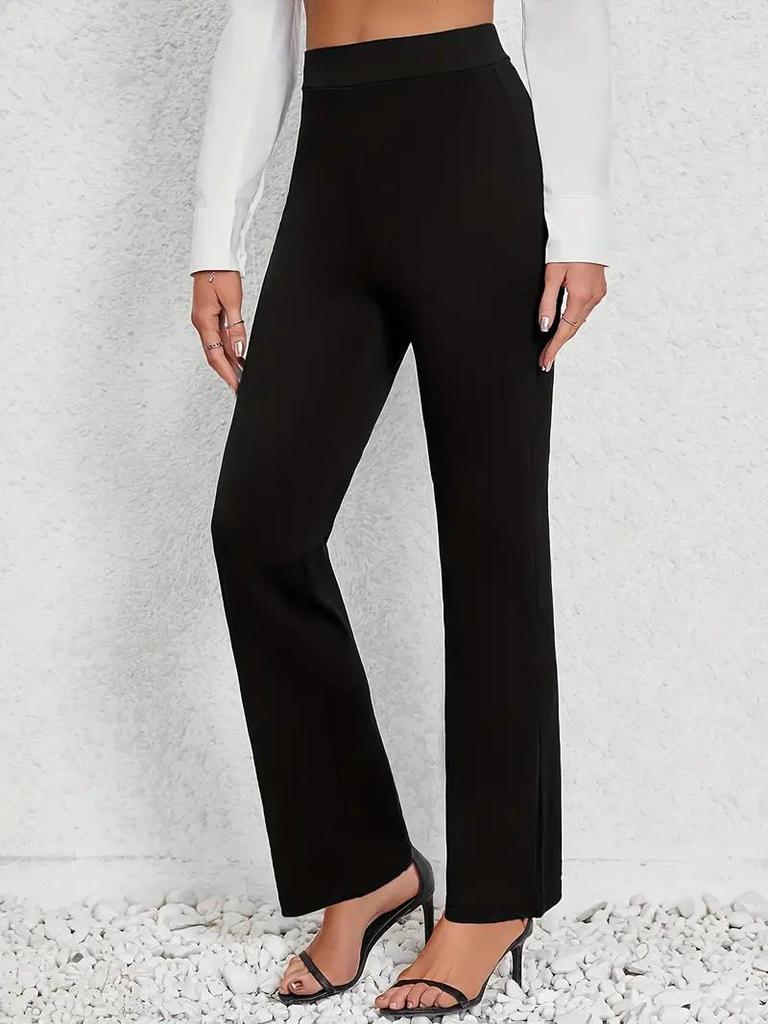 Women's Solid Color High Waist Slimming Straight Pants: Comfortable, Casual, and Versatile for All Seasons
