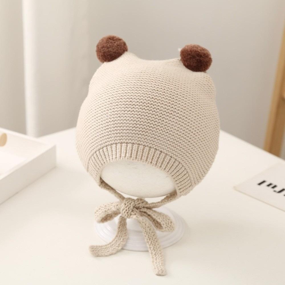 Warm Fabric Knitted Hat Pom-pom Design Winter Hat Stylish Earflap Beanie  For Boys
