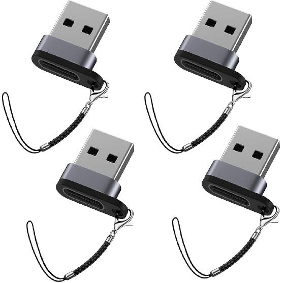 USB C Male to Female Adapter, Portable USB C Transmission Key Chain Adapter Set