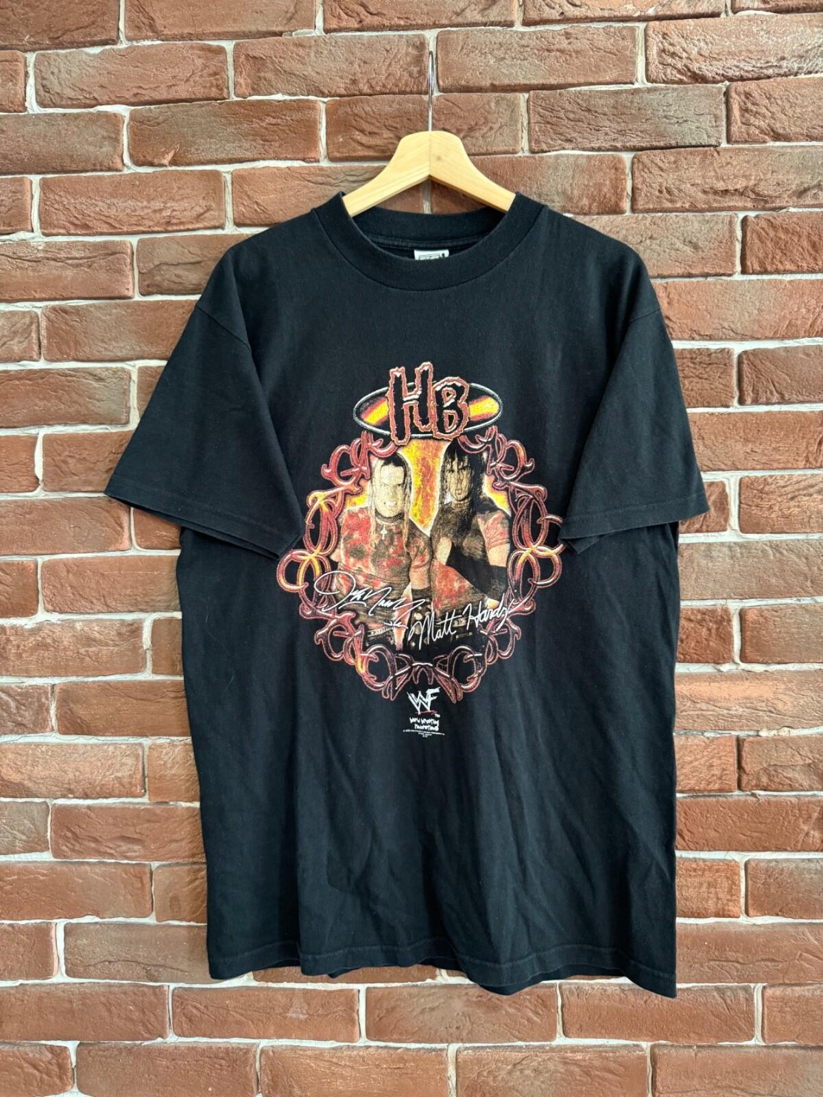 Vintage 90s WCW WWF Hardy Boyz 1998 Wrestling Tee Grail L black Unisex T-Shirt XXXXL