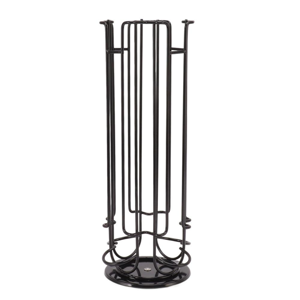 360 Degree Rotating Coffee Pod Storage Rack Black Color Coffee Pod Carousel Holder Kitchen Use