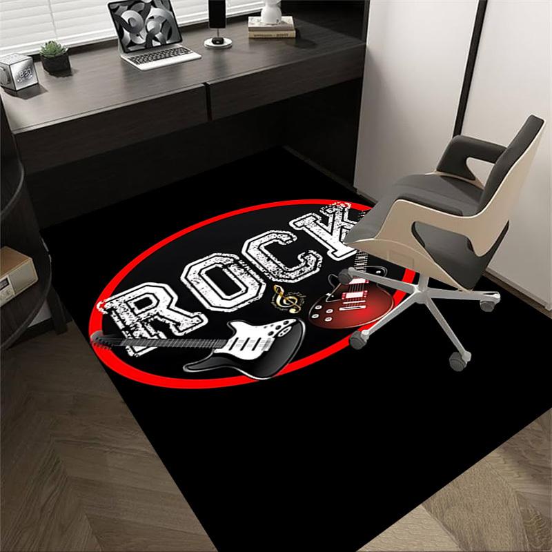1pc ROCK GUITAR Carpet Anti Slip Polyester Floor Mat for office,Bedroom