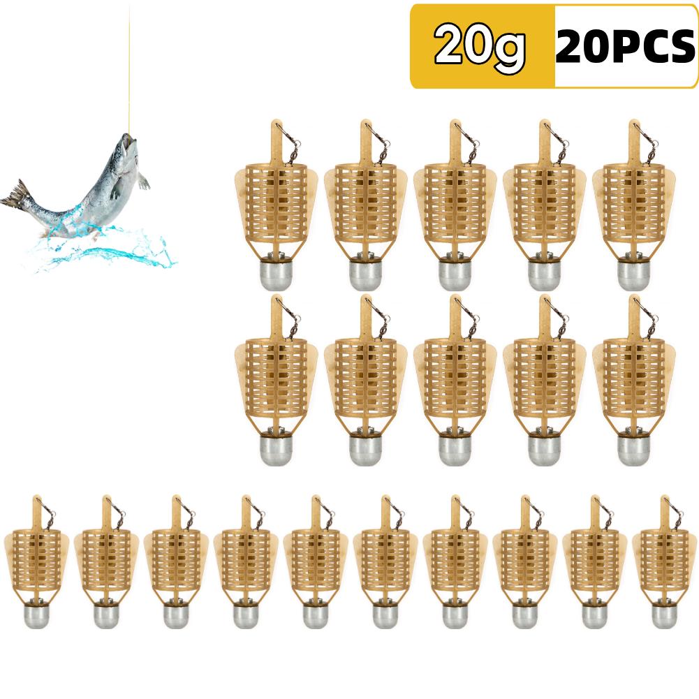 5/10/20PCS Fishing Feeder Baits Cage Fishing Lure Hooks with Iron Head Feeder Basket Components Carp Bait Cage Fishing Part