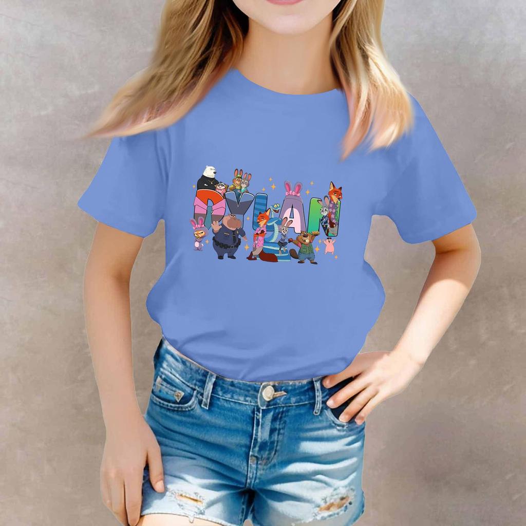 Toddler Girl Boy T-Shirts Kids Top Boys And Girls Printed Short Sleeved T-shirt