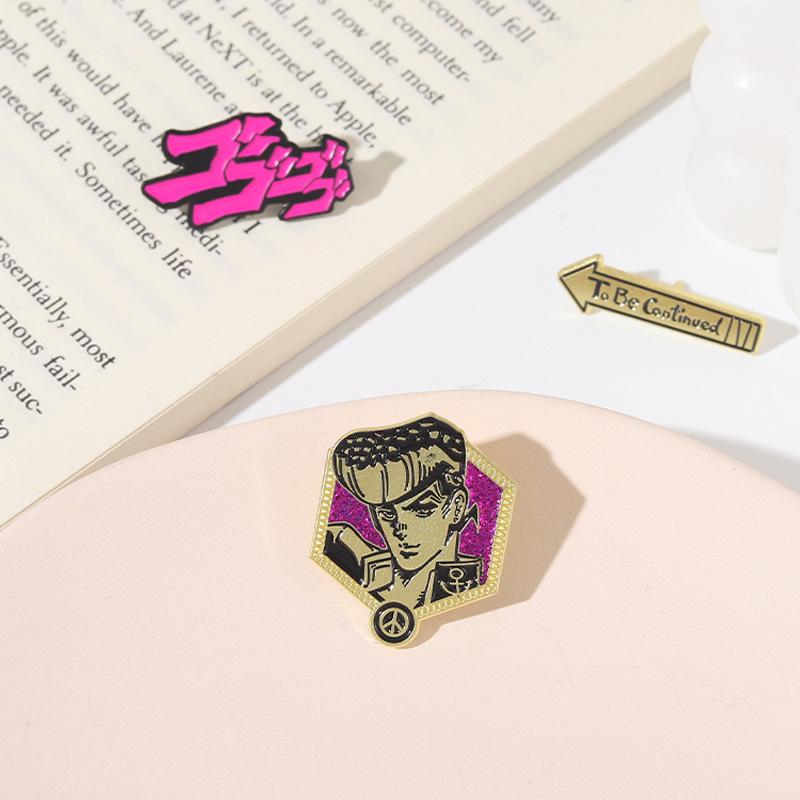 Jojo Brooch Anime Pin Vibrant Metal Badge Unique Cartoon Design For Fashion Lovers