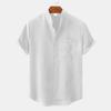 Abbigliamento casual estivo da uomo in cotone con scollo a maniche corte e maniche corte