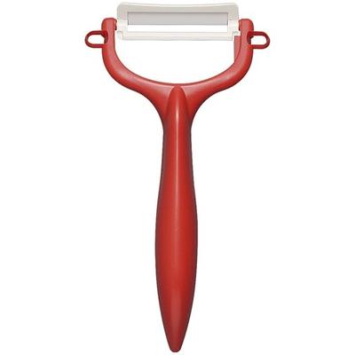 Kyocera Keramische Schilmes, Roestvrij, Gemakkelijk te Reinigen, Groenteschiller, Rood, T-vormig, Lichtgewicht en S