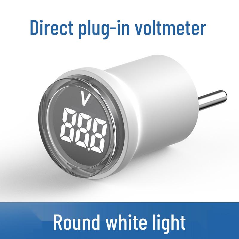 Square Voltage Meter Plug-in: European Standard AC220V Digital Display with Indicator Light