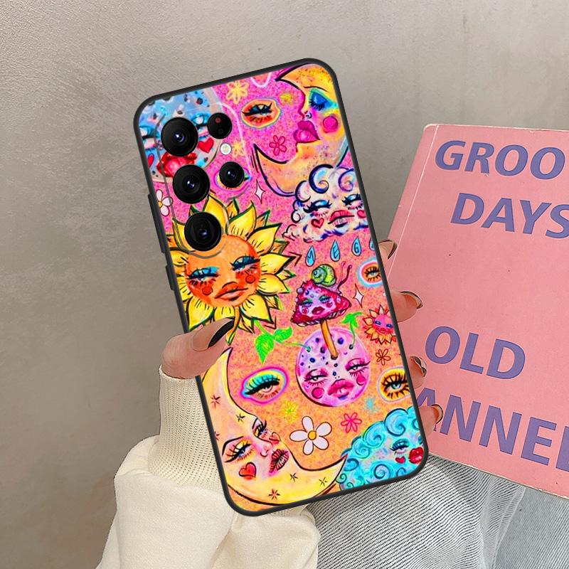 Indie Hippie Case For Samsung Galaxy S25 Ultra S20 S21 S22 S24 S23 Ultra S9 S10 Plus S25 FE Cover Coque