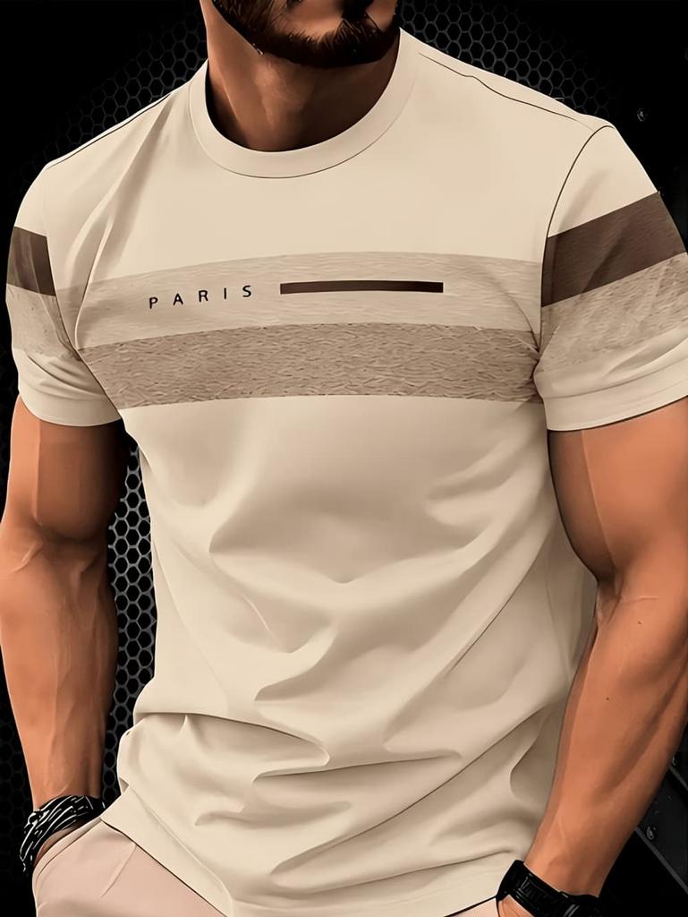 Summer Simple Print Men's Clothing Fashion Loose Men's T-Shirt Summer Outdoor Breathable Men Top New Round Neck Men Short Sleeve