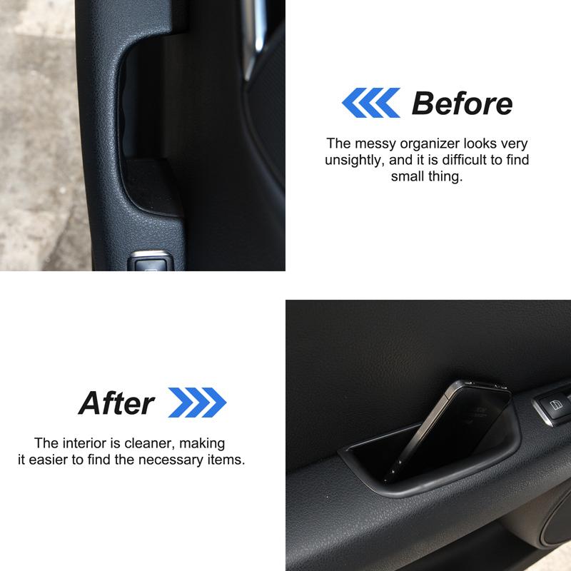 Rear Door Storage Barrel Container Tray Car Door Storage Box Door Handle Insert Organizer For Benz C Class W204 S204 2008-2014