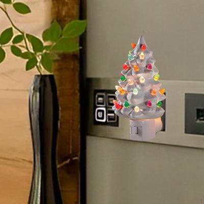 Weihnachtsbaum Nachtlicht Dekoration Keramik Kreativ Vintage mit Glühbirnen Weihnachten