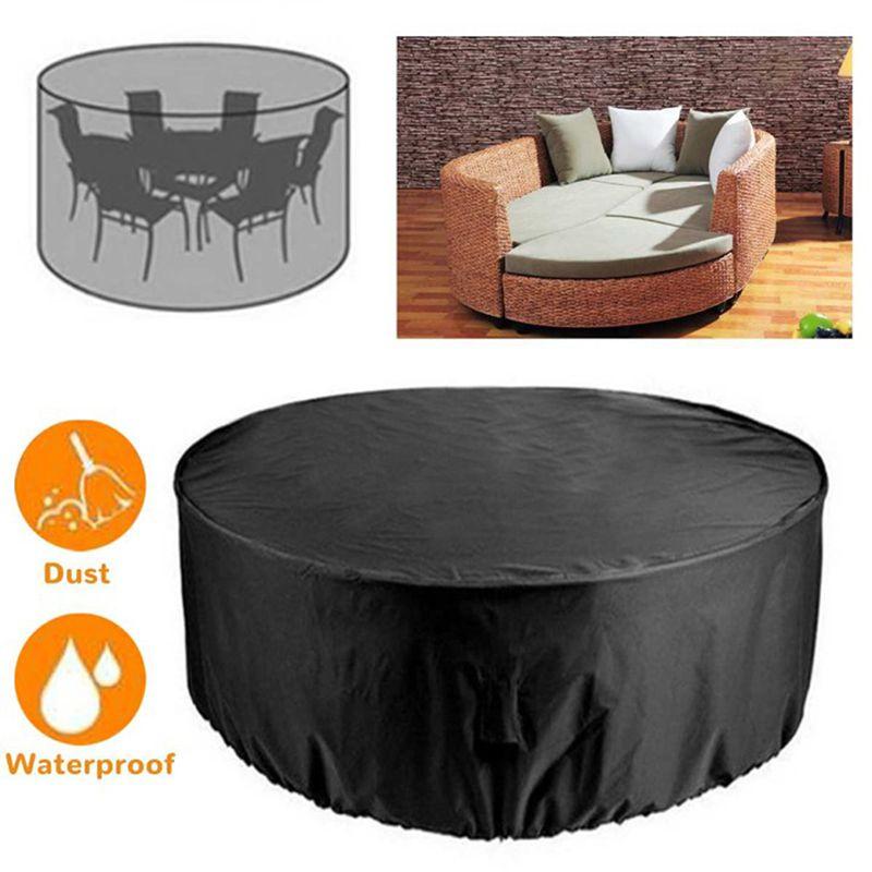 Table Circular Dust Cover Waterproof Furniture Protect Cover For Courtyard Patio