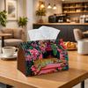 1pc Leopard Print Tissue Holder & Napkin Organizer - Pink Jungle Tabletop Box Suitable for Vehicle, Kitchen, Parties, - Sturdy Holder for Tissues, Sty