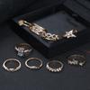 Exclusive For Fashionable Love Leaf Flash Diamond Combination 9-Piece Ring Set