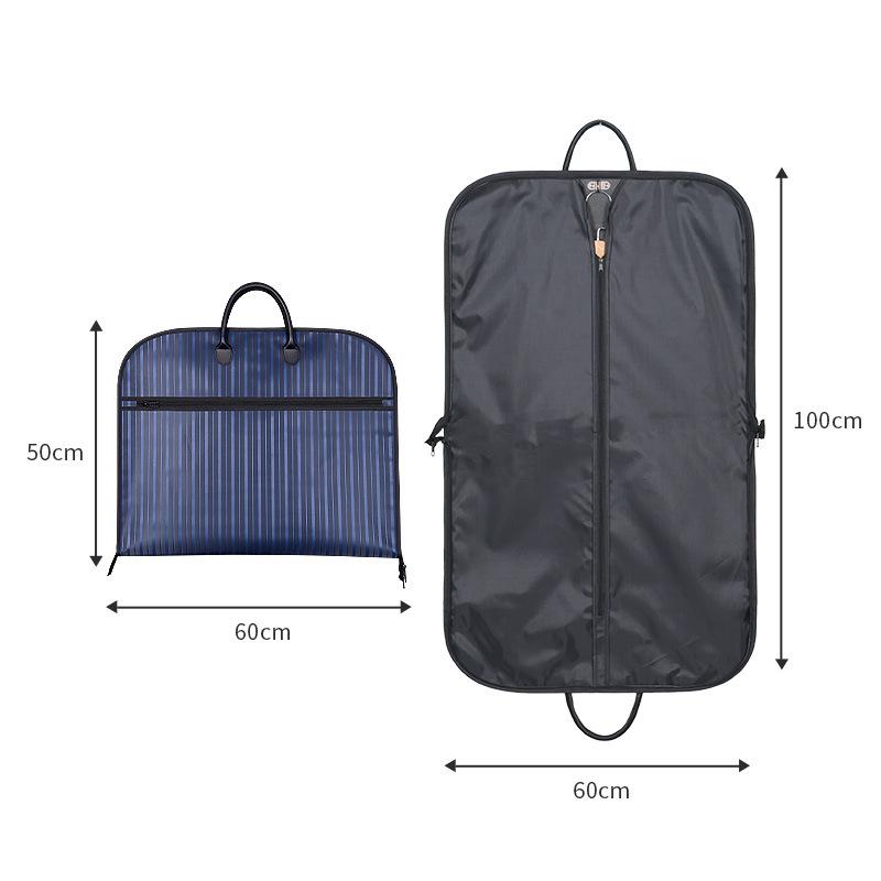 

Waterproof Handheld Storage Bag for Suits Thick Oxford Cloth Striped Dustproof Suit Cover синій
