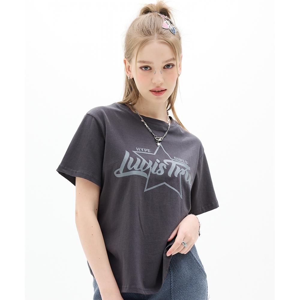

LUV IS TRUE 54 Shipping DN STAR LOGO TEE CHARCOAL