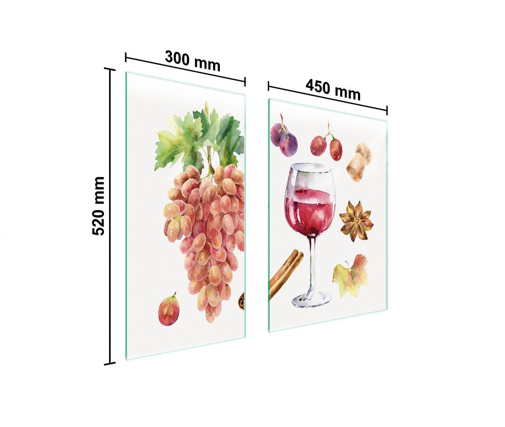 SZKLANA PŁYTA OCHRONNA DESKA 75x52 WINO