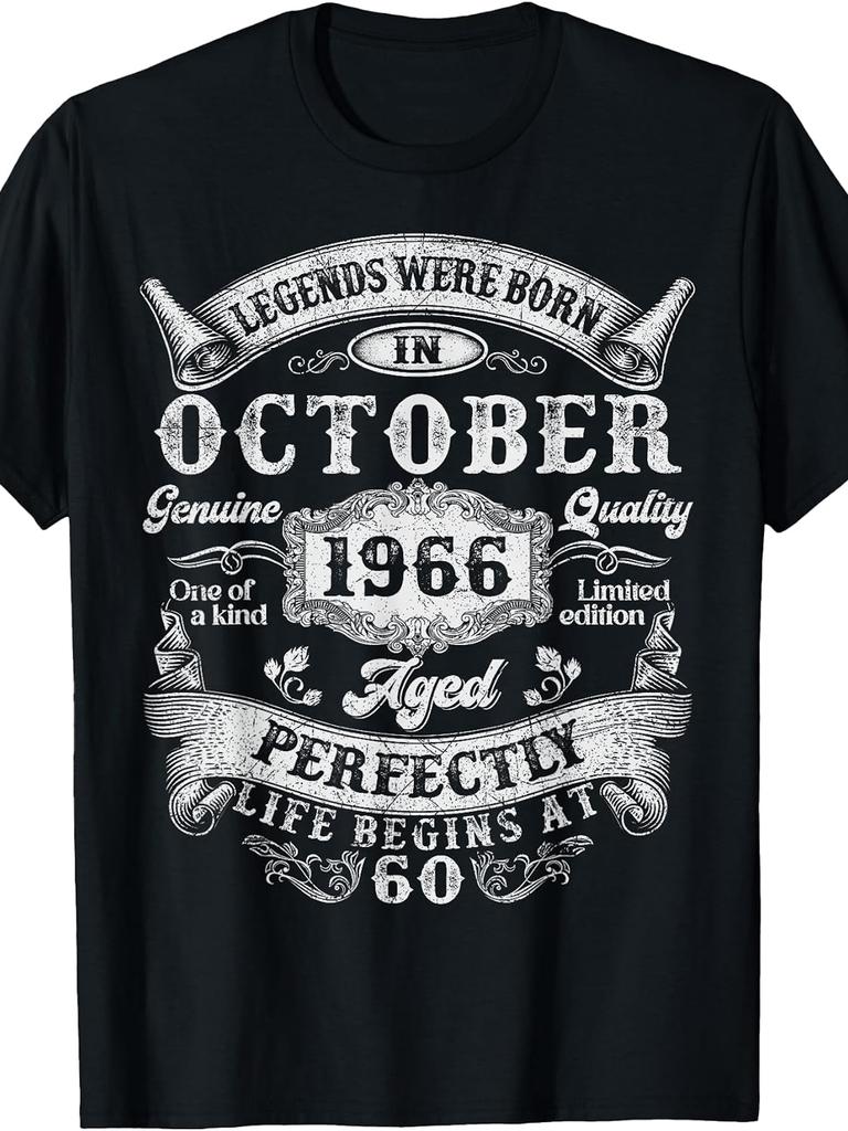 Unisex T-shirt Legend Since October 1966 60 Years Old 60Th Birthday Men Dad T-Shirt