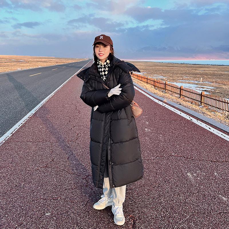 Thickened cotton-padded clothes women's medium and long over-knee thick new winter cotton-padded clothes loose cotton-padded jacket