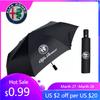 Für Alfa Romeo Auto-Emblem Regenschirm Faltbar Schwarz Tragbarer Sonnenschirm Für Alfa Romeo 156 159 147 4C 8C 166 Giulia Giulietta Mito Ste
