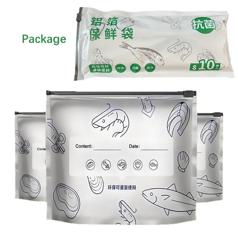 10 Stück Aluminiumfolie Frischhaltebeutel Selbstversiegelnd Wiederverwendbare Verpackungsbeutel Lichtundurchlässig Verdickt Lebensmittelaufbewahrungsbeutel Obstaufbewahrungsbeutel