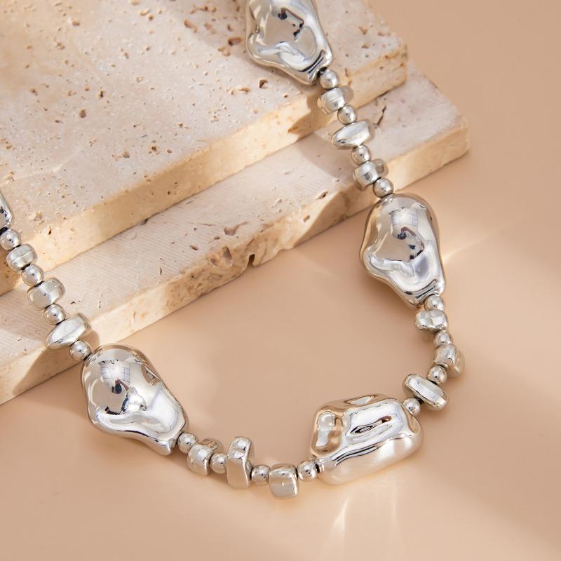 1 buc. Guler choker cu mărgele neregulate stil european și american, lanț pentru claviculă, feminin, guler simplu ins cu stea, cruce, franjuri
