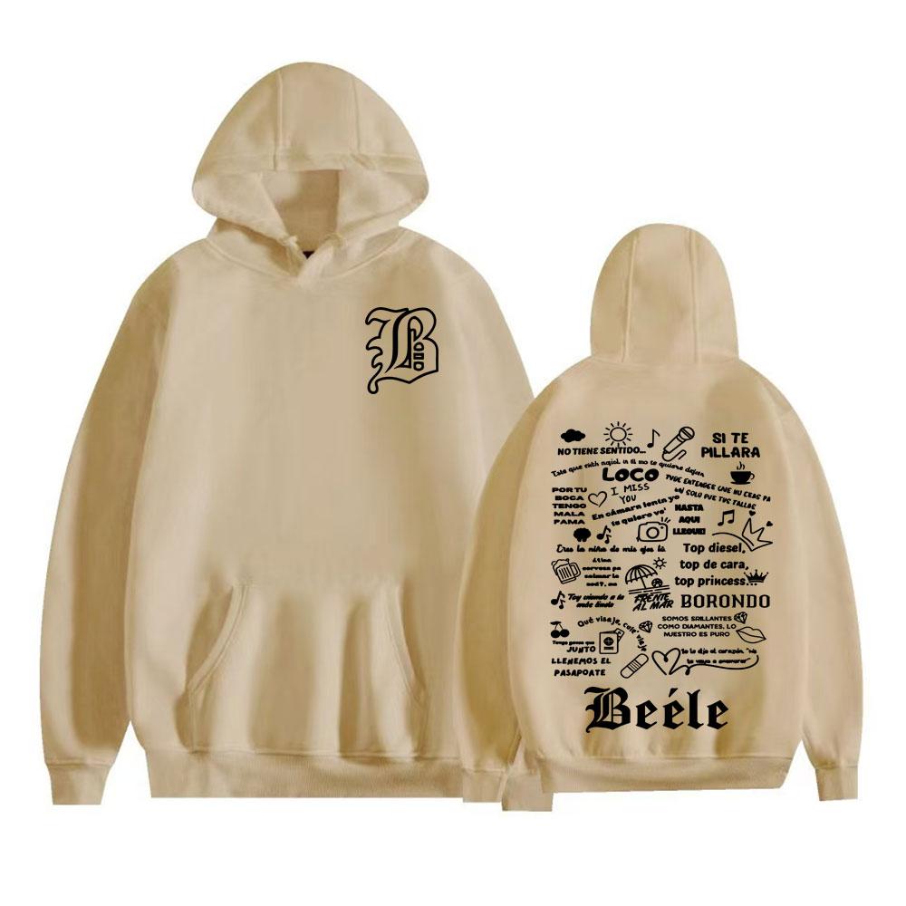 Rapper Beele Borondo Tour 2025 Print Hoodies Men Women Comfort Fleece Long Sleeve Pullovers Harajuku Hip Hop Fashion Sweatshirts