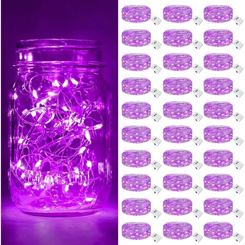 30 Pack LED Fairy String Lights Battery Powered Warm White Copper Wire IP65 Waterproof 3 Modes