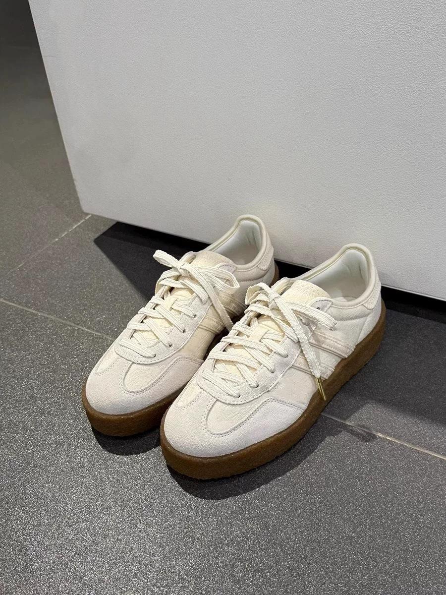 

Ретро мода круглый носок повседневные универсальные на плоской подошве туфли Dexun 2025 новый студенческий стиль спортивная обувь кеды белые туфли 40