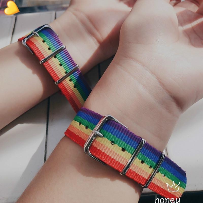 Nepal Rainbow Lesbiske Homofile Bifile Transseksuelle armbånd for kvinner Jenter Pride Vevd Flettet Menn Par Vennskapssmykker