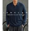 Men's Lyocell-Linen Blend Long-Sleeve Knit Polo Shirt