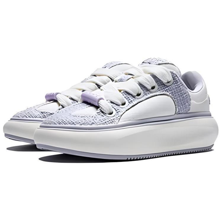 Li Ning Cloud Travel C4D Comfortable Shock Absorbing Wear Resistant Low Top Skate Shoes Women Skate Shoes Light-Blue Purple AZGT090-18