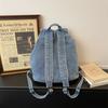 Schoolbag retro denim backpack women's new large-capacity college style backpack student schoolbag simple personalized schoolbag