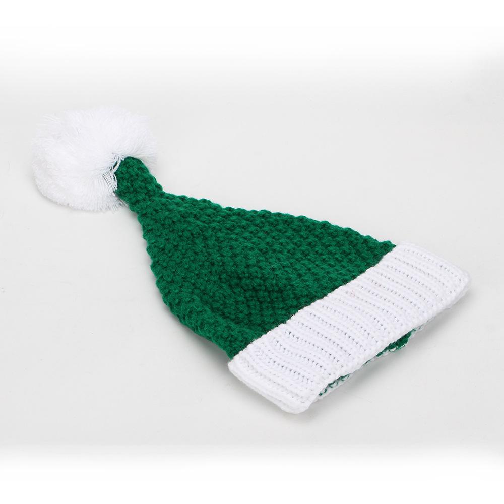 Unisex Weihnachts-Pompom-Strickmütze: Colorblock-Design für Herbst & Winter